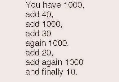 Solve this using only your mind, without a calculator or paper.