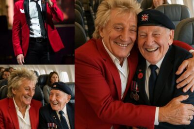 NEWS: Rockstar Rod Stewart gave up his first-class seat to a veteran in tribute – What he did next surprised even the guy on the flight!!
