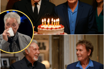 Tom Jones broke down in tears on his first birthday since his wife passed — and the entire room felt it. There was cake, candles, and celebration, but the real surprise came when Cliff Richard stepped forward and began to sing “It’s Not Unusual” — Tom’s own legendary hit. No one, not even Tom, saw it coming. “I didn’t think I’d ever have another birthday like this…” he whispered, eyes wet with emotion. Cliff didn’t just sing a song — he gave Tom a moment of life, of love, of memory. And as the chorus soared, the entire room stood up and sang with him. A celebration turned into a symphony of healing — unforgettable, undeniable.