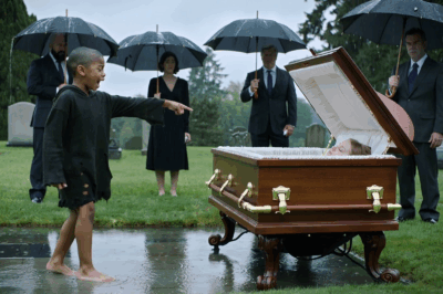Billionaire’s Funeral Halted Mid-Ceremony: A Homeless Boy Rushed to the Coffin, Shouting “Your Daughter Is Still Alive!” — Five Minutes Later, the Doctor Trembled and the Coffin Lid Swung Open…