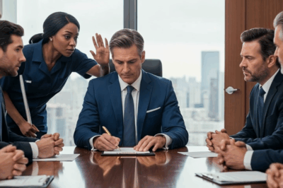 Poor cleaning lady whispered “Don’t sign,” the millionaire froze for three seconds, exposed a trap-laden contract right at the boardroom table—a last-minute about-face saved the entire empire, and the ending left the room in stunned silence.