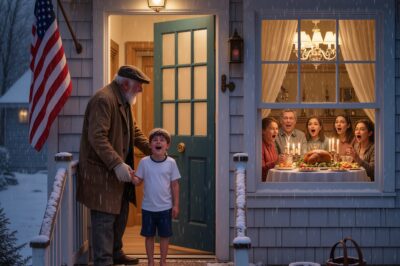 On Thanksgiving I made a surprise visit to my son’s house without notice. I found my grandson shivering outside, wearing only a T-shirt and shorts, in 10°C weather. Inside, the whole family was eating turkey at the table. I kicked open the door and their faces turned pale…