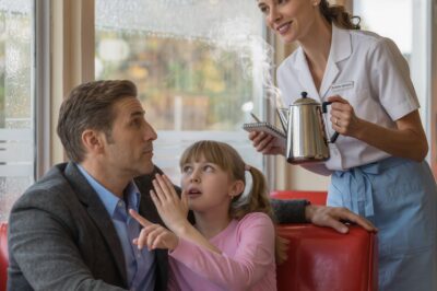 “Dad, that waitress looks just like Mom!” — He looked up, stunned… and almost dropped his coffee cup, to learn his wife had died years ago…