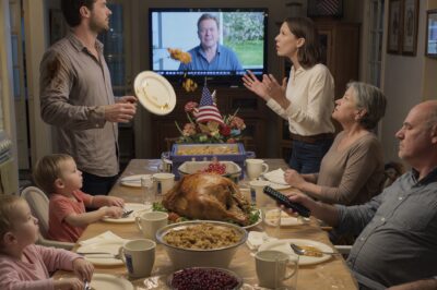 Thanksgiving dinner in the U.S.—plastic tablecloths, football humming. She demanded my spare room, hurled gravy; Mom said “Don’t call me – your mom.” I called my lawyer, set boundaries, and a camera kept the receipts. – P2
