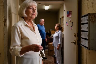 My daughter and son-in-law asked me to leave the house with only three old suitcases and the little money I had left, saying, “Go wherever you want, there’s no place for you in this home anymore.” Two years later, their business collapsed, they couldn’t pay their debts, apartment 4B was taken back by the bank — and when they opened the door, the woman they once told to leave was standing there, calmly holding the keys to that very home.