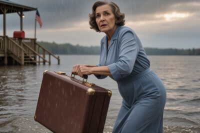 I saw my daughter-in-law quietly throw a suitcase into the lake and then drive away, but when I heard a faint sound coming from inside, I rushed down to pull it out, unzipped it, and froze — what was tucked inside made me realize a huge secret my family had been kept from for so many years.