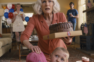 I walked into my son Michael’s birthday party with my homemade chocolate cake, expecting my six-year-old granddaughter Monica to sprint into my arms with her golden braids flying—until she clutched an oversized pink cap, whispered she couldn’t take it off, and when I lifted it I saw her head shaved to the scalp while the adults smiled and called it “modern.”